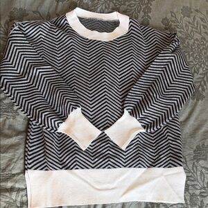 Chevron Pattern Black and White Sweater